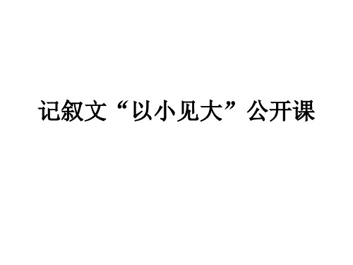 记叙文“以小见大”公开课ppt课件