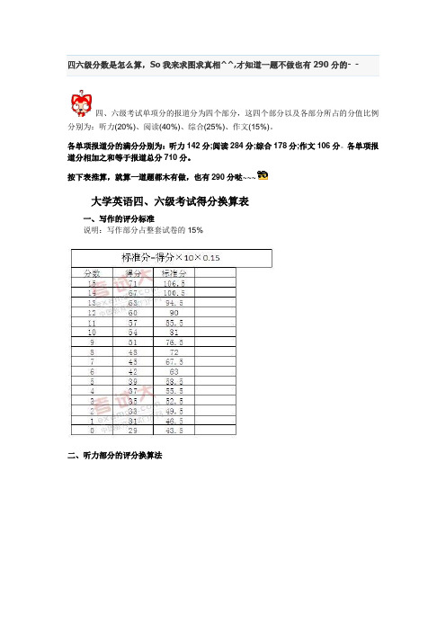 四六级分数是怎么算