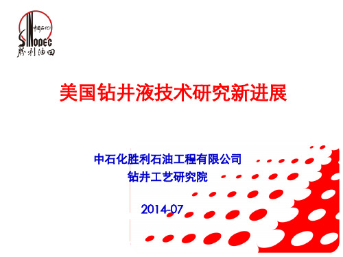 美国钻井液技术研究新进展  ppt课件
