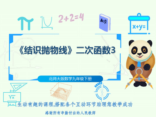 北师大版数学九年级下册《结识抛物线》二次函数3