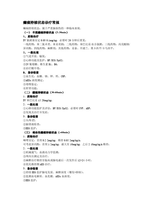 癫痫持续状态诊疗常规