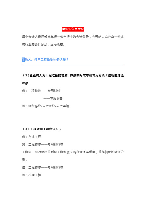 建筑业会计凭证大全