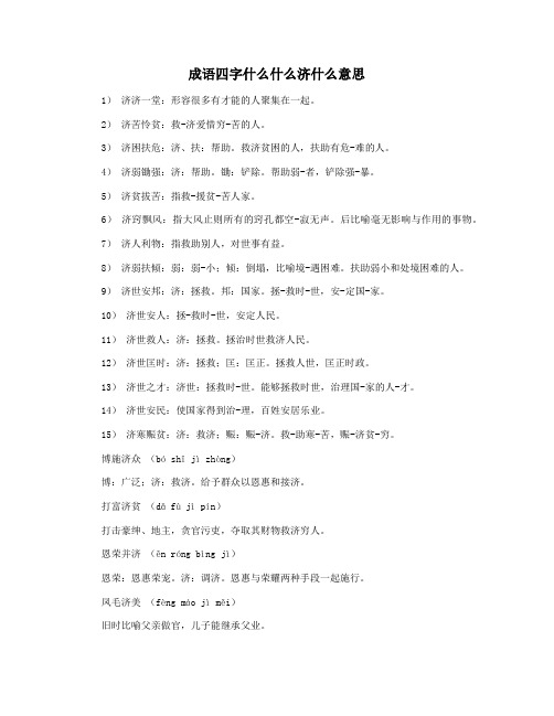 成语四字什么什么济什么意思