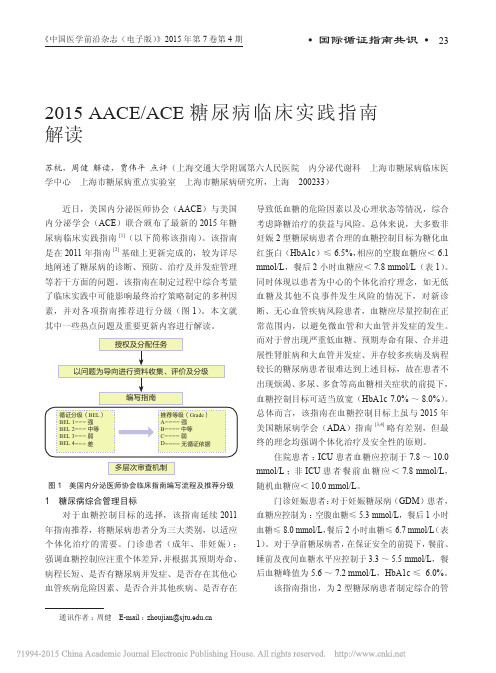 2015AACE_ACE糖尿病临床实践指南解读_苏杭
