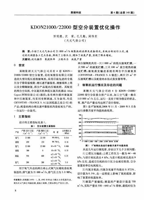 KDON21000／22000型空分装置优化操作