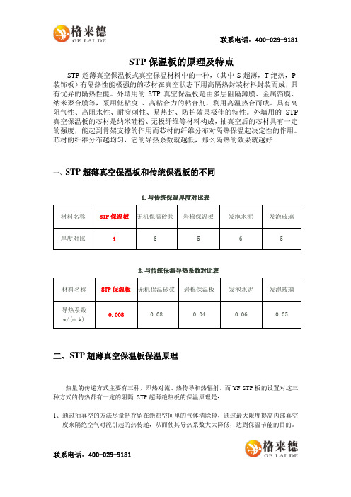 STP保温板的原理及特点