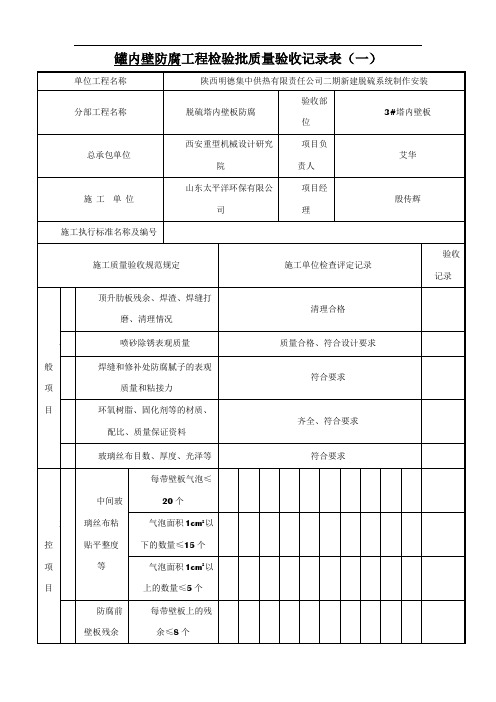 4防腐检验批质量检查验收记录表