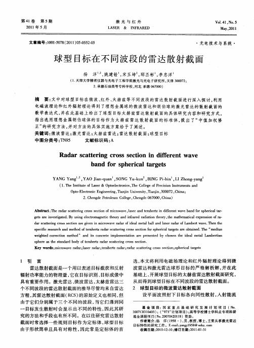 球型目标在不同波段的雷达散射截面