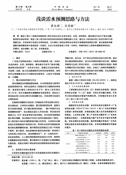 浅谈需水预测思路与方法