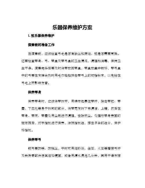 乐器保养维护方案