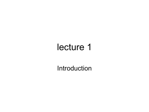 lecture 1