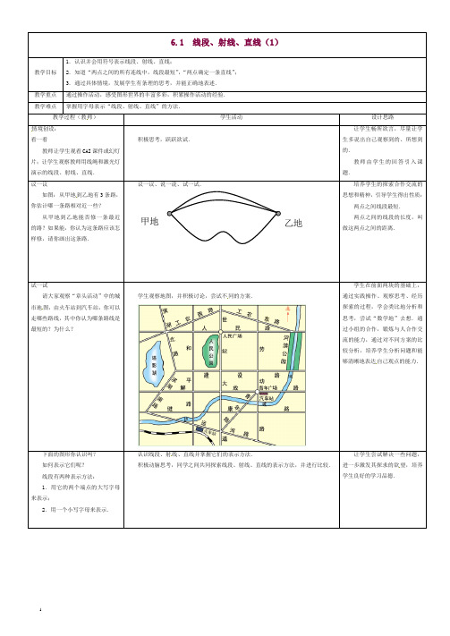 苏科初中数学七年级上册《6.1 线段 射线 直线》教案 (1)【精品】.doc