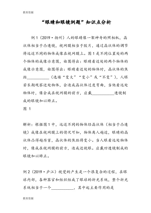 【教育资料】“眼睛和眼镜例题”知识点分析学习精品