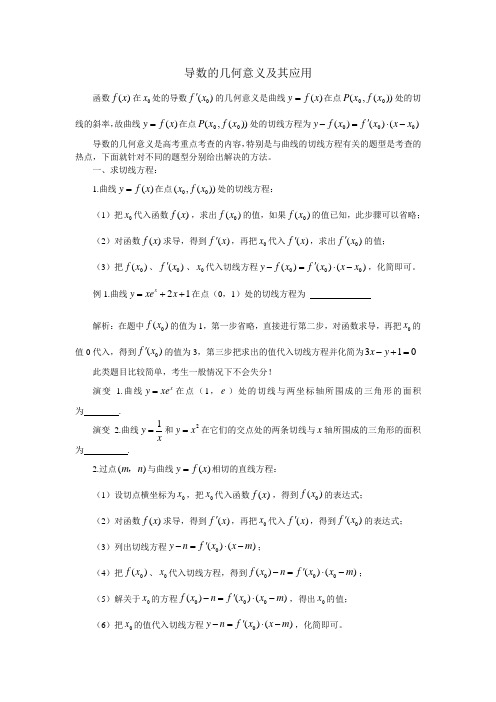 导数的几何意义及其应用