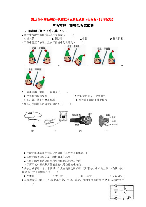 潍坊市中考物理第一次模拟考试模拟试题(含答案)【5套试卷】