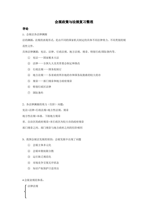 会展政策与法规复习整理