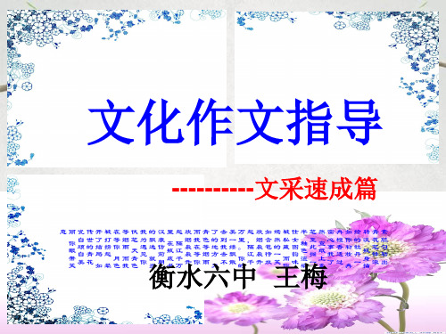 作文-文化初中作文指导——文采速成篇ppt优秀PPT