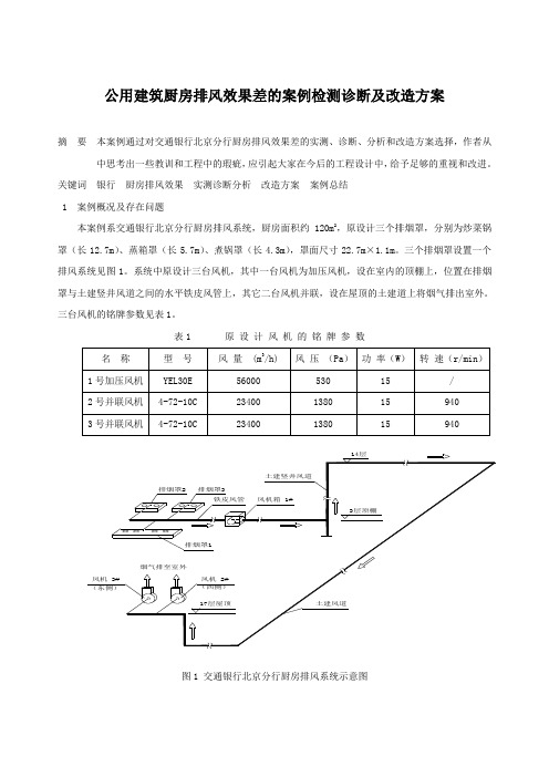 公用建筑厨房排风效果差的案例检测诊断及改造方案_secret