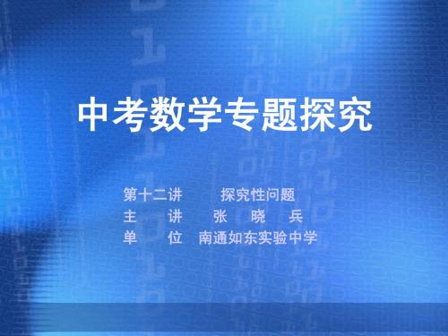 探究性问题