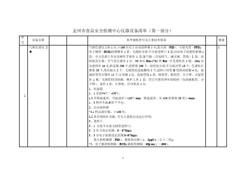 【精品】食品安全检测中心仪器设备清单