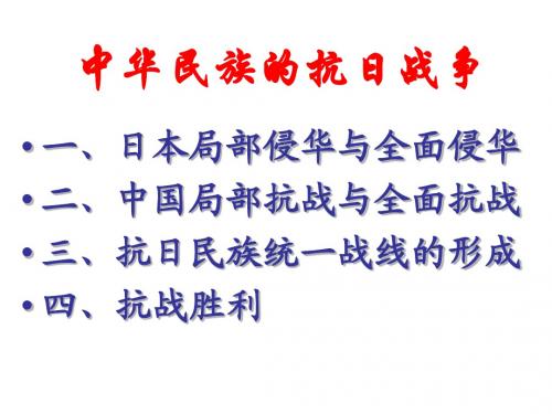 中华民族的抗日战争复习课件