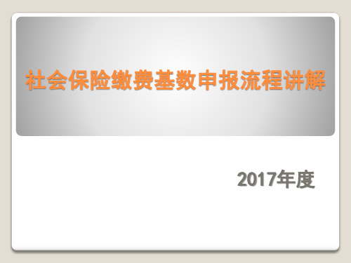 2017年度社会保险年检流程讲解