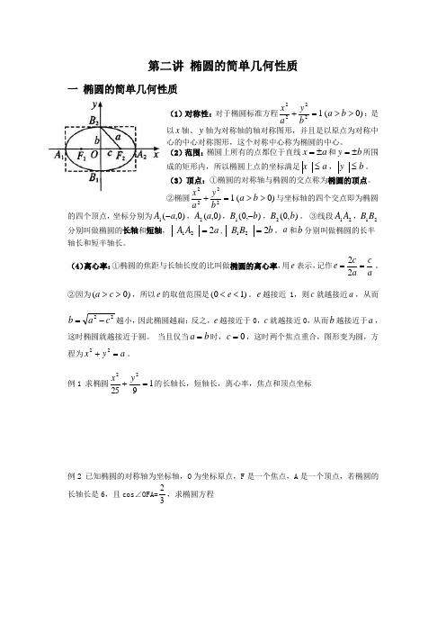 椭圆的基本性质