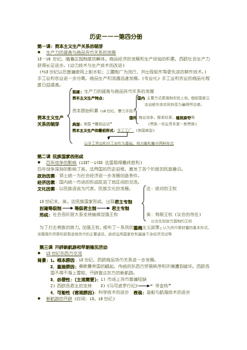 高中历史第四册1-8整理