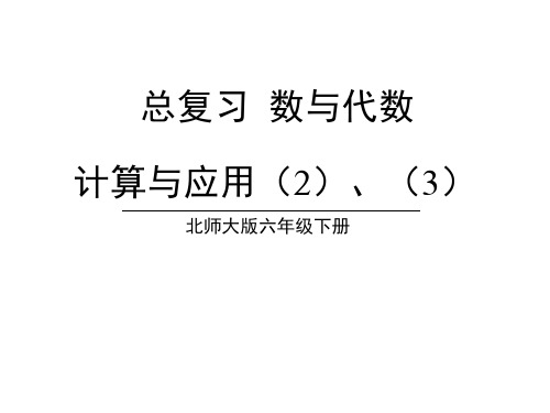 六年级下册数学课件-总复习1.数与代数 第6-7课时 计算与应用(2)、(3) 北师大版(共22张PPT)