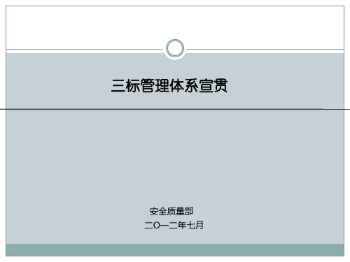 三标管理体系培训