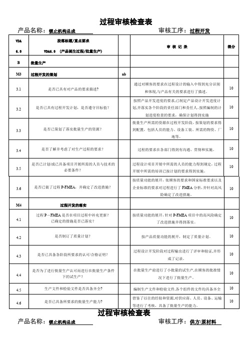 7、过程审核检查表OK