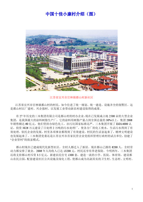 中国十佳小康村介绍
