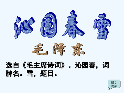 [《沁园春·雪》教学课件