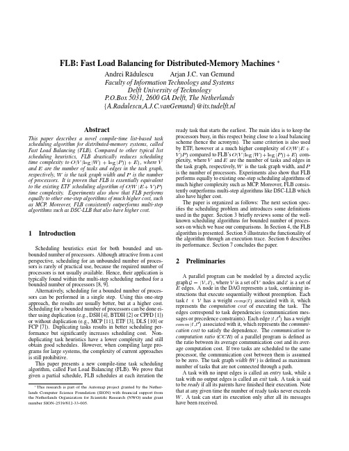 FLB Fast Load Balancing for Distributed-Memory Machines ￡