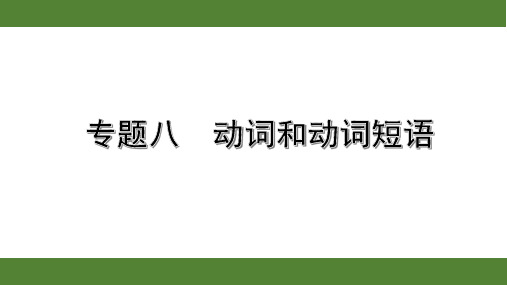 2020年浙江英语中考第二部分语法专题讲解8. 专题八  动词和动词短语