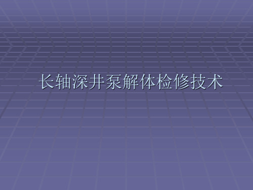 长轴深井泵检修技术