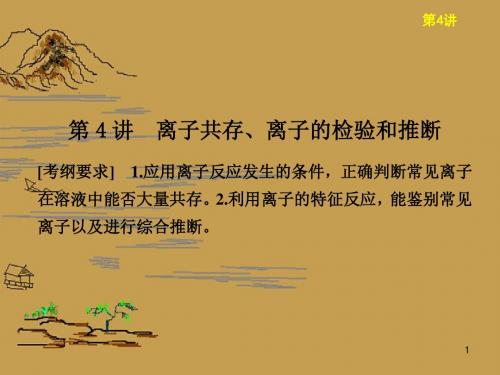 高三化学一轮总复习 (基础再现+深度思考+规律方法+解题指导)离子共存 离子的检验和推断课件 苏教版
