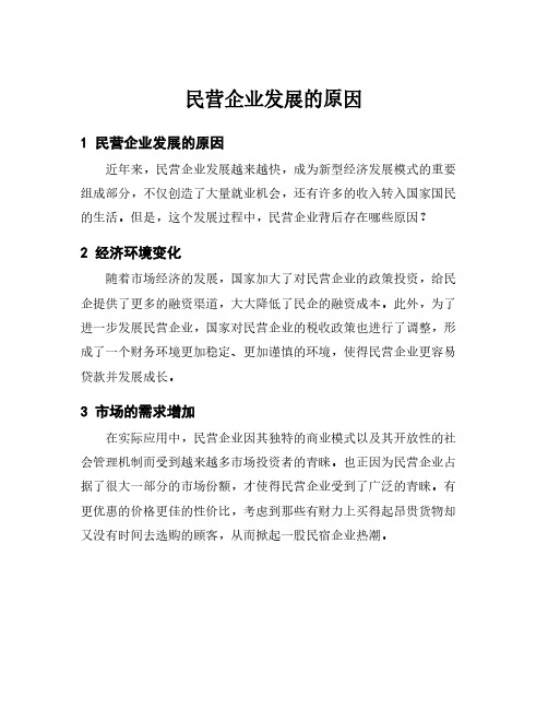 民营企业发展的原因