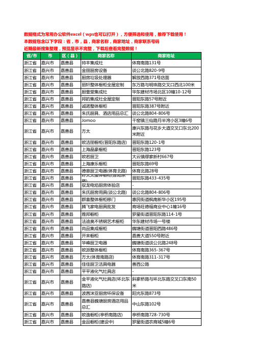 2020新版浙江省嘉兴市嘉善县厨卫电器工商企业公司商家名录名单联系电话号码地址大全66家