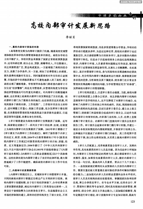 高校内部审计发展新思路