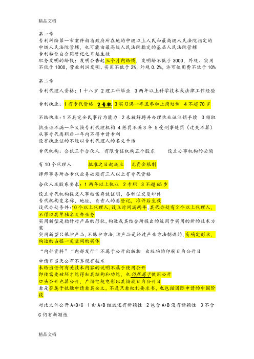 最新应试宝典专利代理人资格考试专利法总结笔记资料