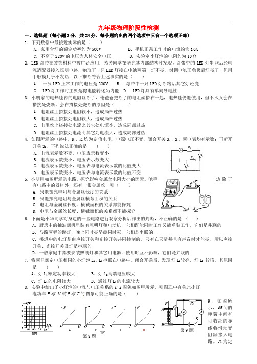 江苏省江阴市第二中学九年级物理12月月考试题 苏科版