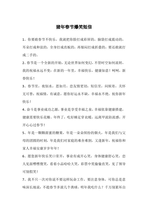 猪年春节爆笑短信
