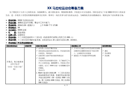 马拉松运动会筹备方案