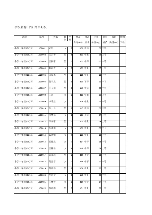 2012-2013学年上学期个体一览表