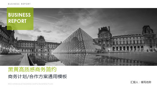 新版黑黄高质感商务计划模板