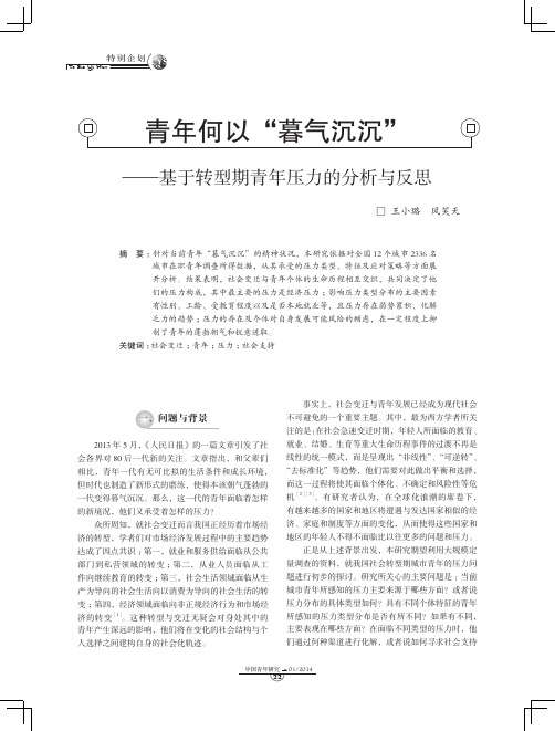 青年何以“暮气沉沉”--基于转型期青年压力的分析与反思