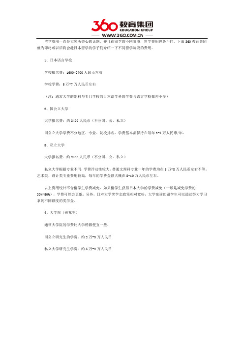 日本留学需要多少钱