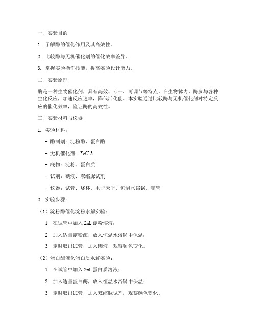酶高效性的实验报告