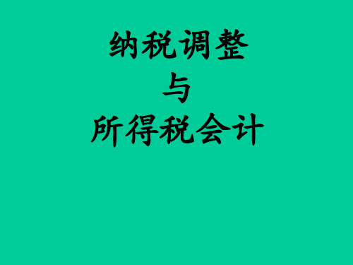 纳税调整与所得税会计差异分析(ppt 79)